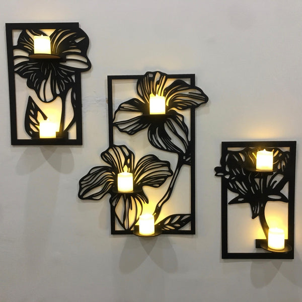 3 Pcs Floral Frames Modern MDF Home Accessories