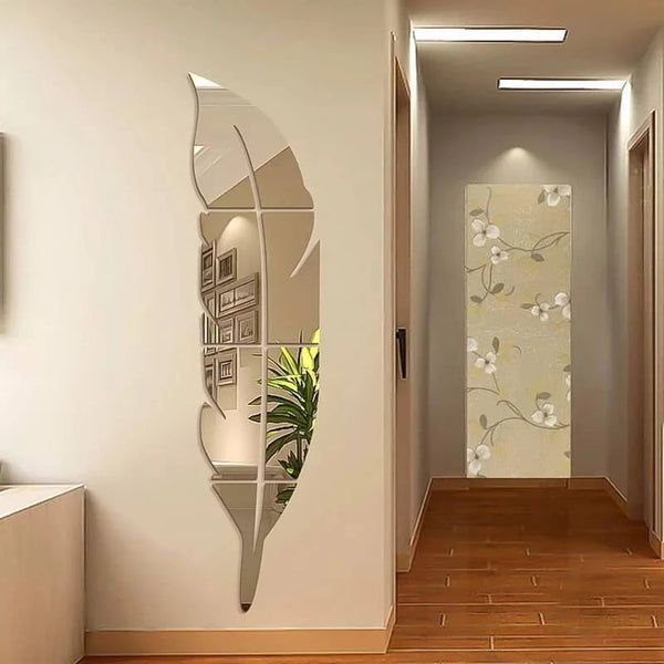 3D Leaf Acrylic Mirror Wall Decor for Home decoration
