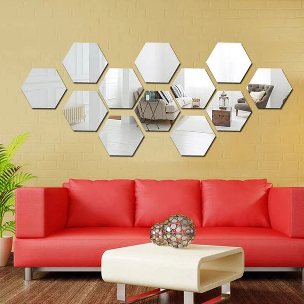 Acrylic Hexagon wall decor Mirror - Wall Decor